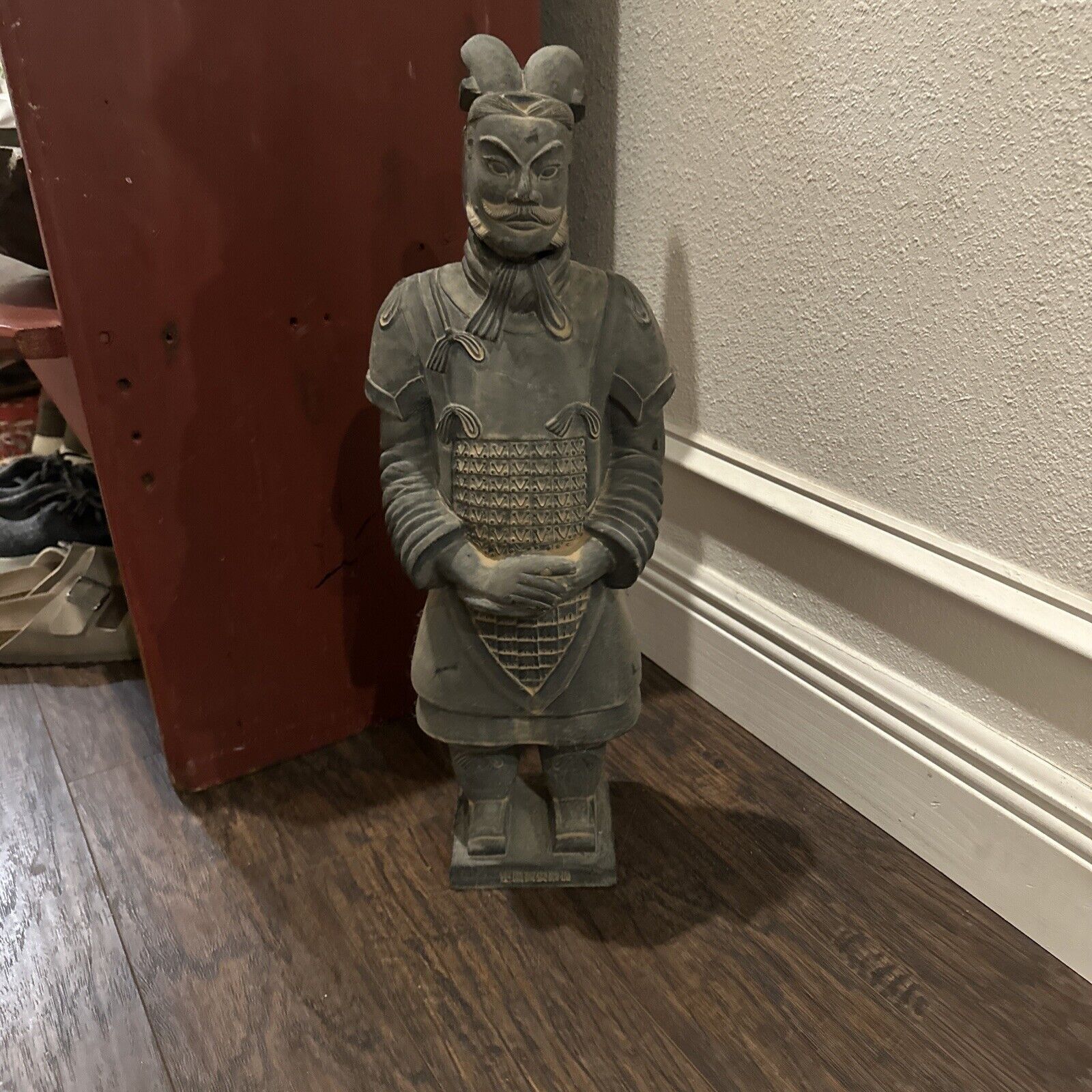 Vintage Large Chinese Warrior Soldier Terracotta Army Statue 23” Figurine