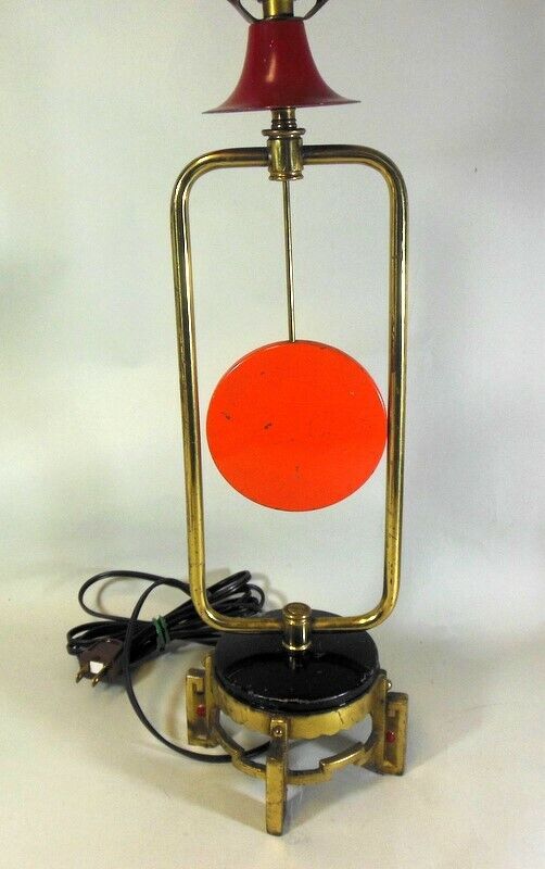 Art Deco Metal Lamp Chinese Gong  Machine Industrial Age Hollywood Regency