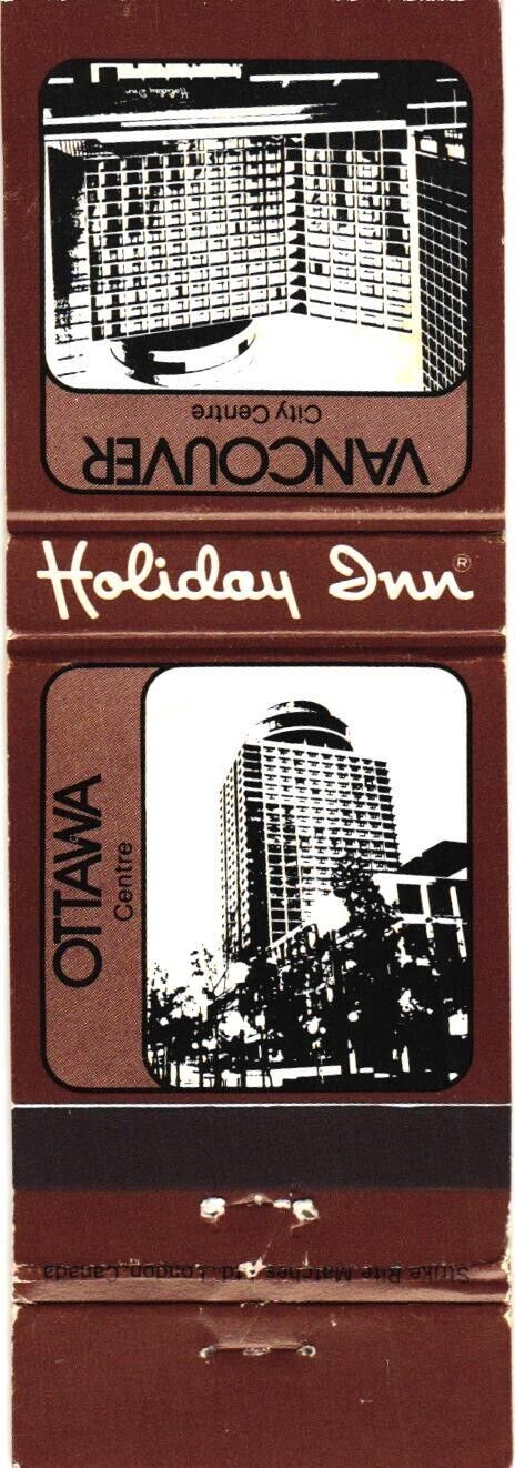Ottawa Centre, Vancouver City Centre Holiday Inn, Canada Vintage Matchbook Cover
