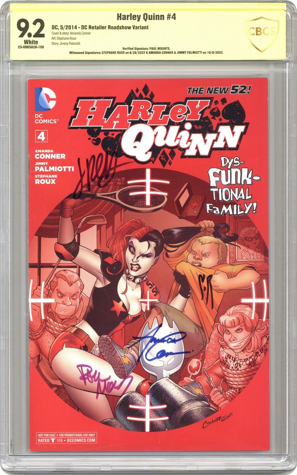 Harley Quinn #4 Conner Roadshow Variant CBCS 9.2 SS Roux/ Conner/ Palmiotti 2014
