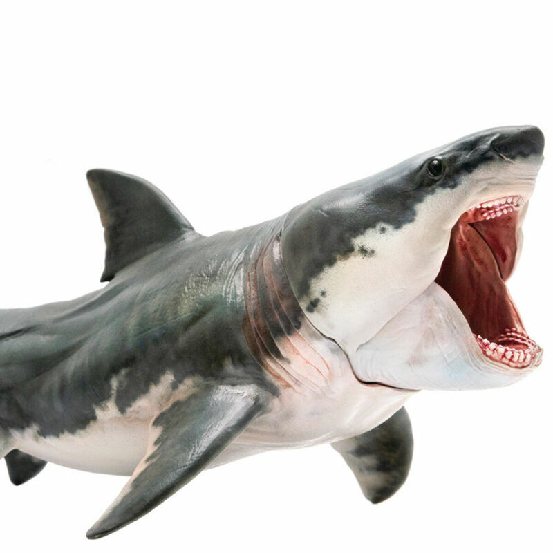 PNSO Megalodon Model Action Shark Figure Ocean Animal Toy Collector Decoration