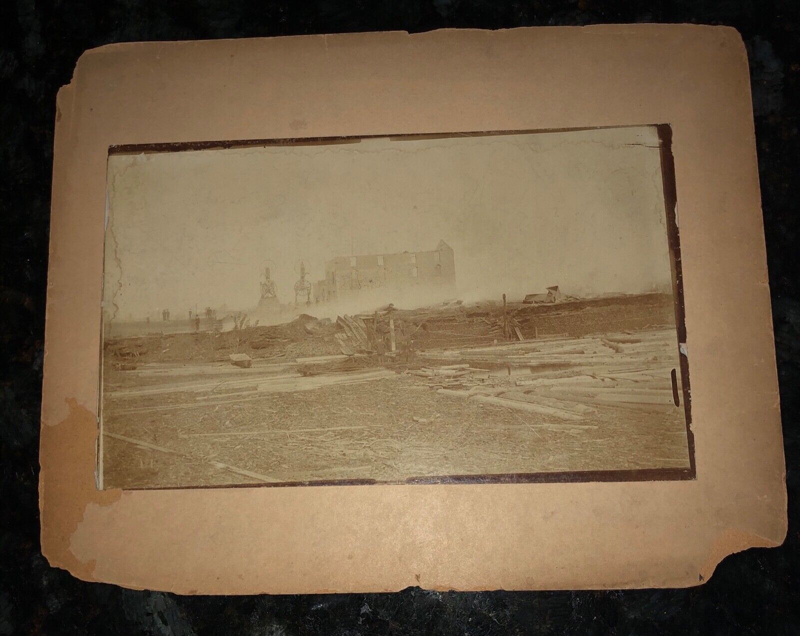 1880s DUBUQUE Iowa IA Downtown FIRE DISASTER Antique Orig 8x10 Albumen PHOTO #4
