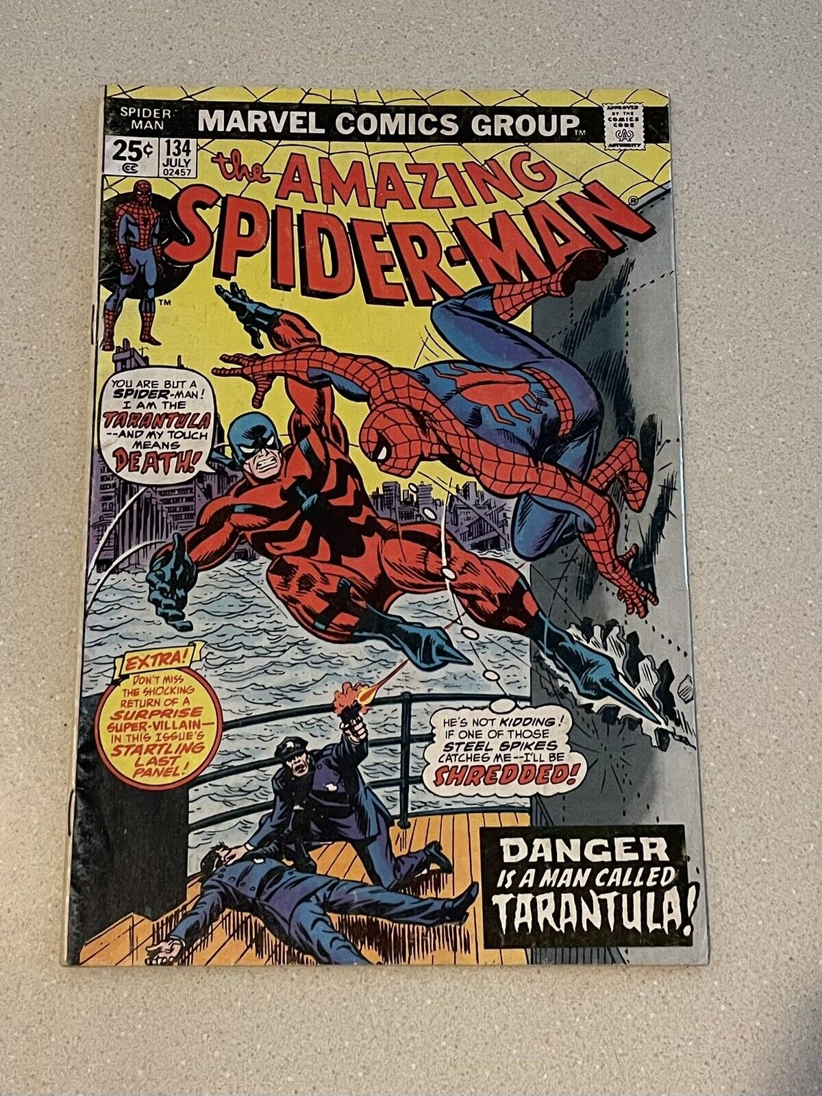 Amazing Spider-Man #134 - 1st app Tarantula - KEY- Punisher cameo - 1974