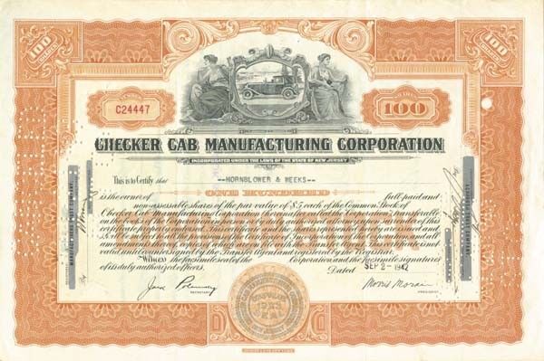 Checker Cab Manufacturing Corporation - General Stocks