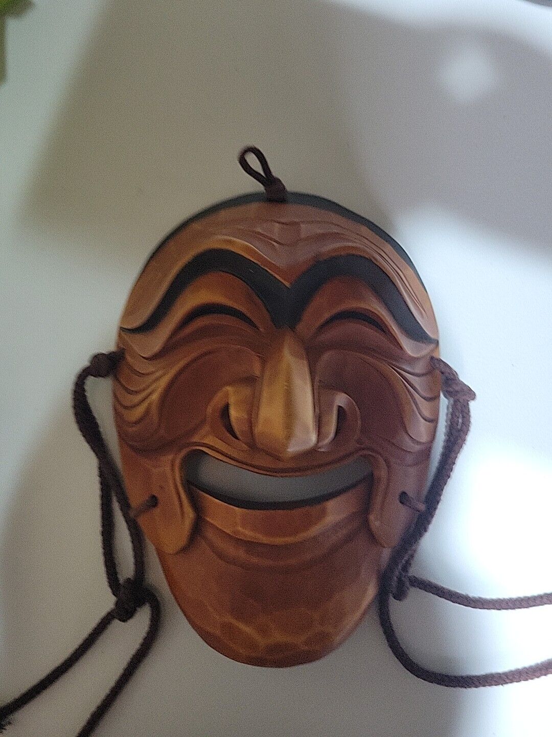 Wood Korean Hahoe Tal Yangban Mask. Approx.  9.25\