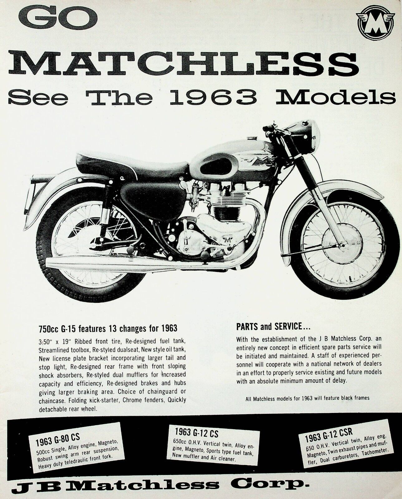 1963 Matchless 750 - Vintage Motorcycle Ad