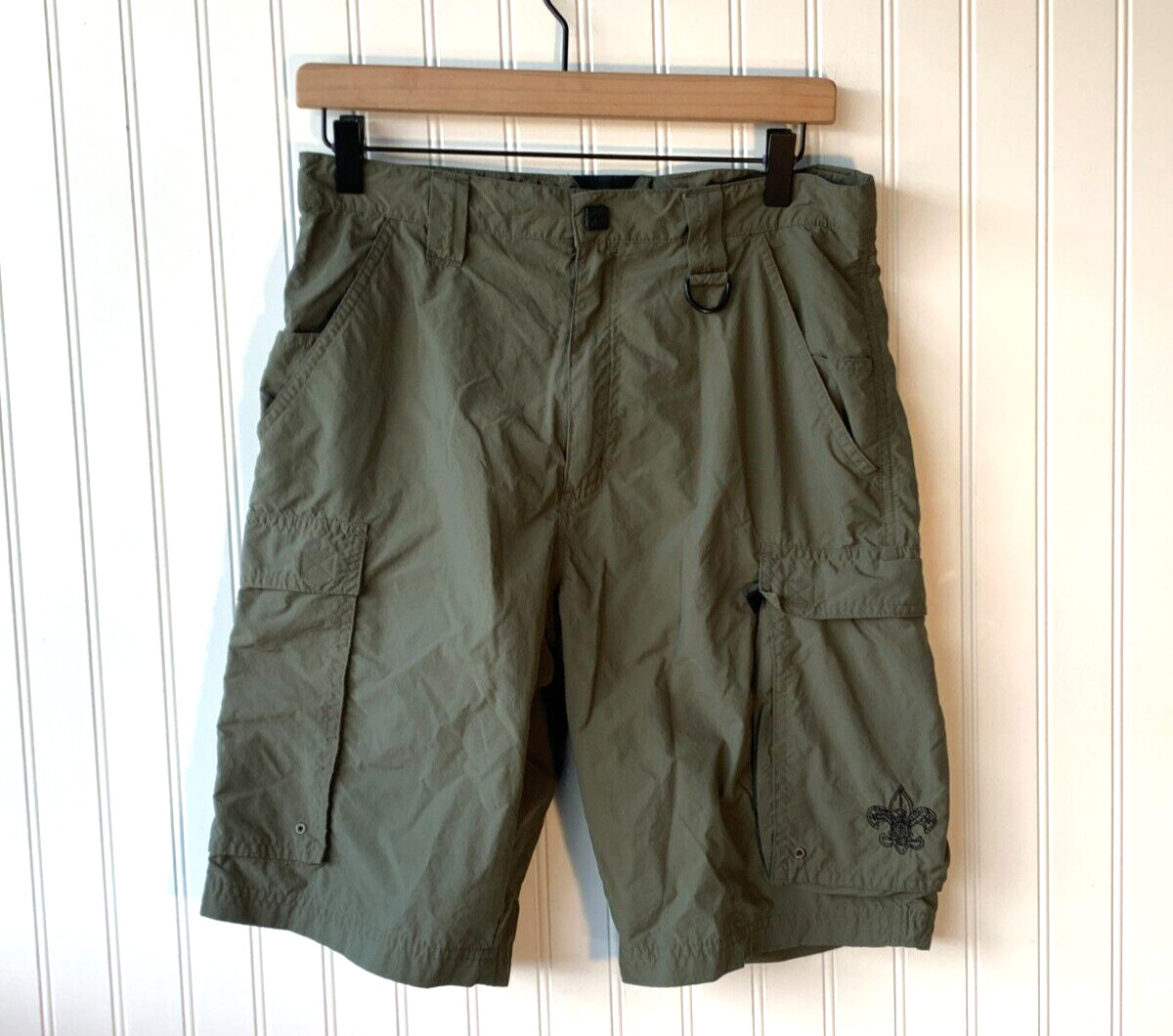 BSA Boy Scout Uniform Shorts Mens Small S Green Nylon