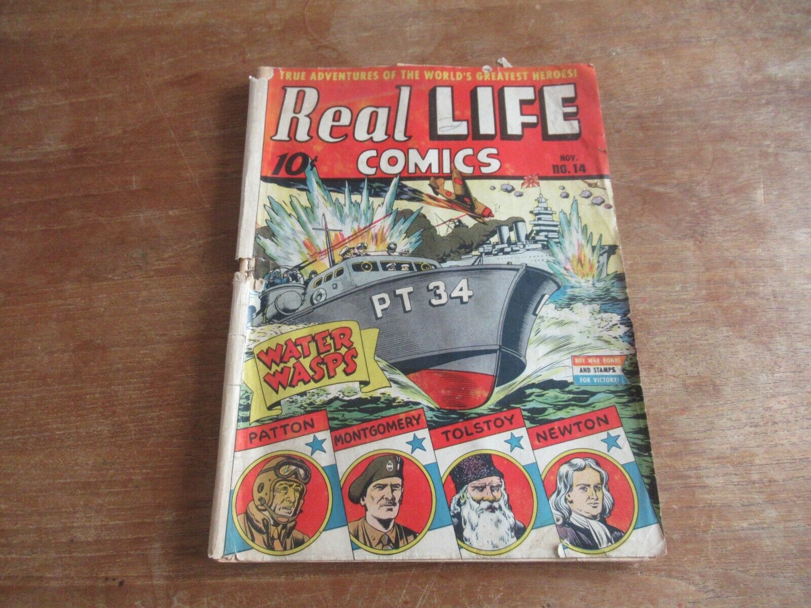 REAL LIFE COMICS #14 GEORGE PATTON NAZI HITLER STORY PANEL INCOMPLETE