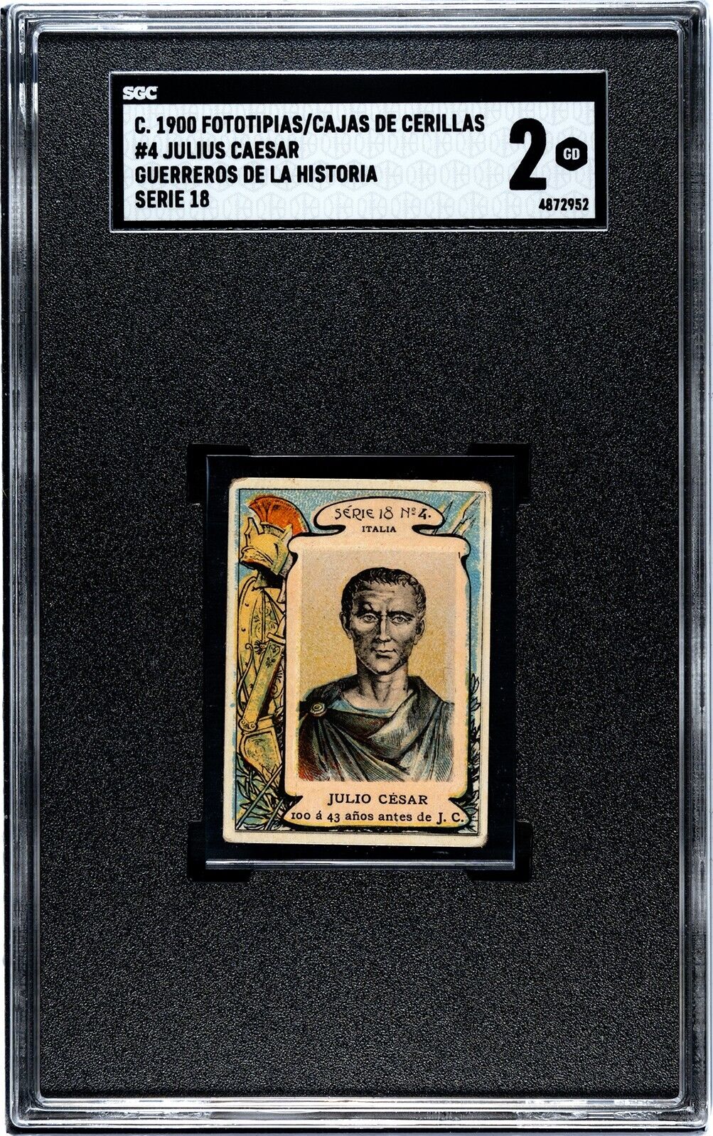 1900 Fototipias Julius Caesar Matchbox Card