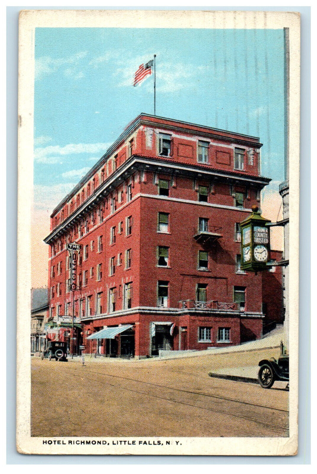 1924 Hotel Richmond Little Falls New York NY Posted Vintage Postcard