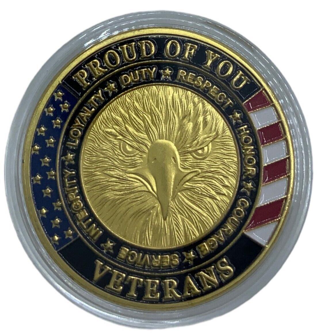 Proud of You Veterans Thank You for Your Service Challenge Coin