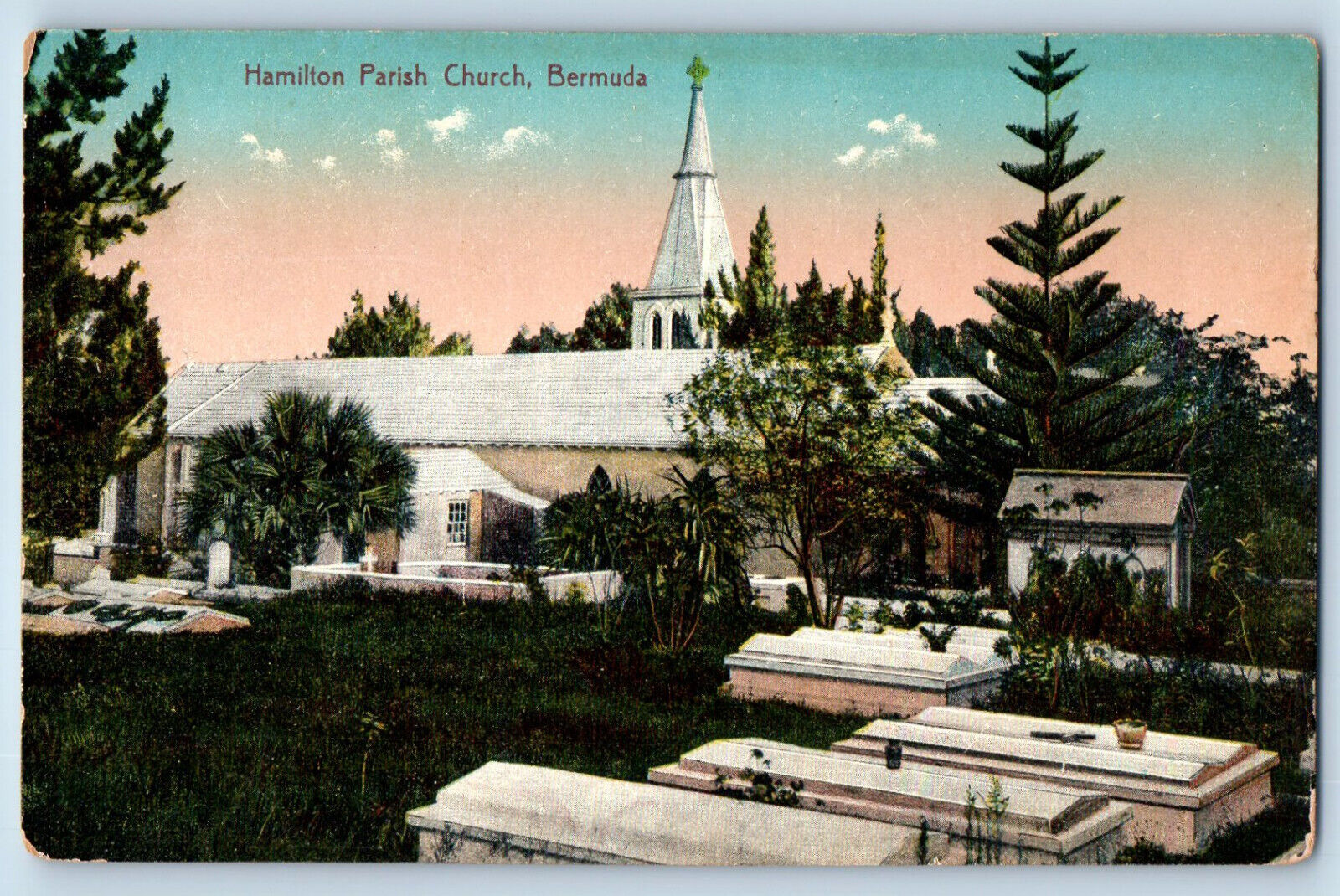 Bermuda Postcard Graves Near Hamilton Parish Church c1910 Unposted Antique