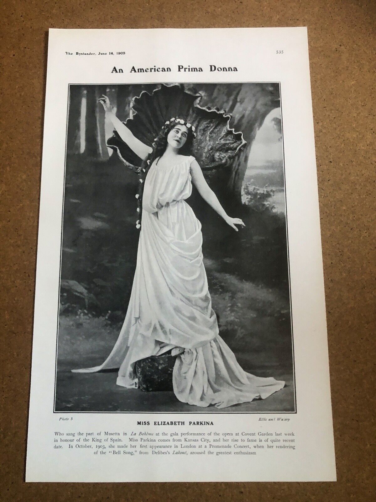 1905 bystander print - miss elizabeth parkina