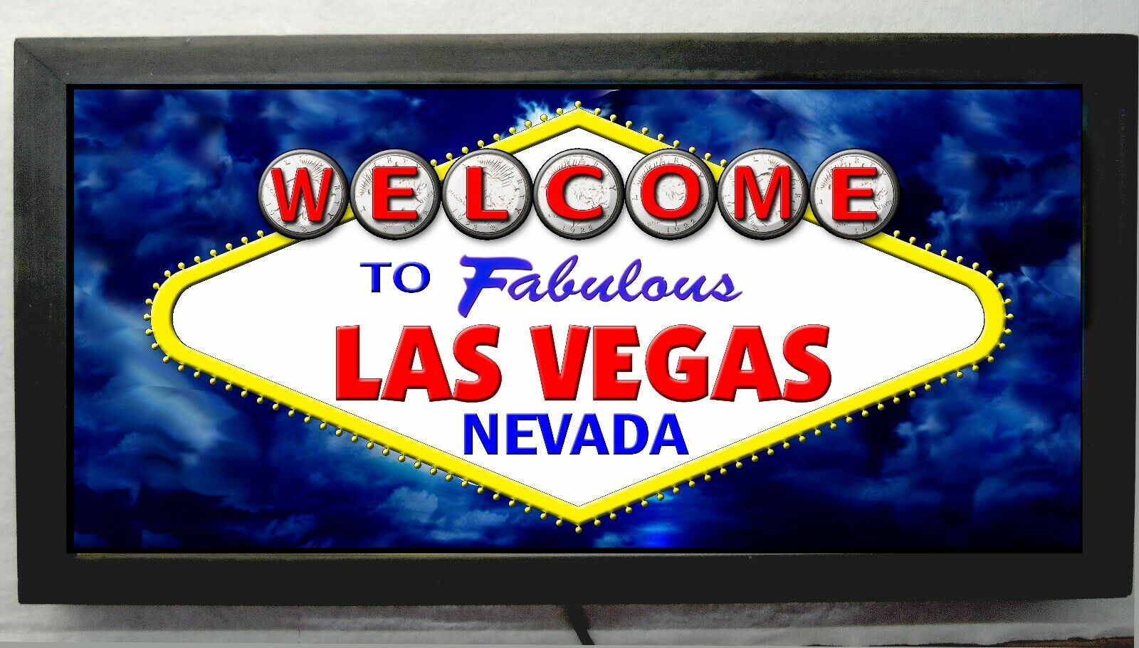 New LED LIGHTED WELCOME TO FABULOUS LAS VEGAS SIGN CASINO SIGN SLOTS SIGN 