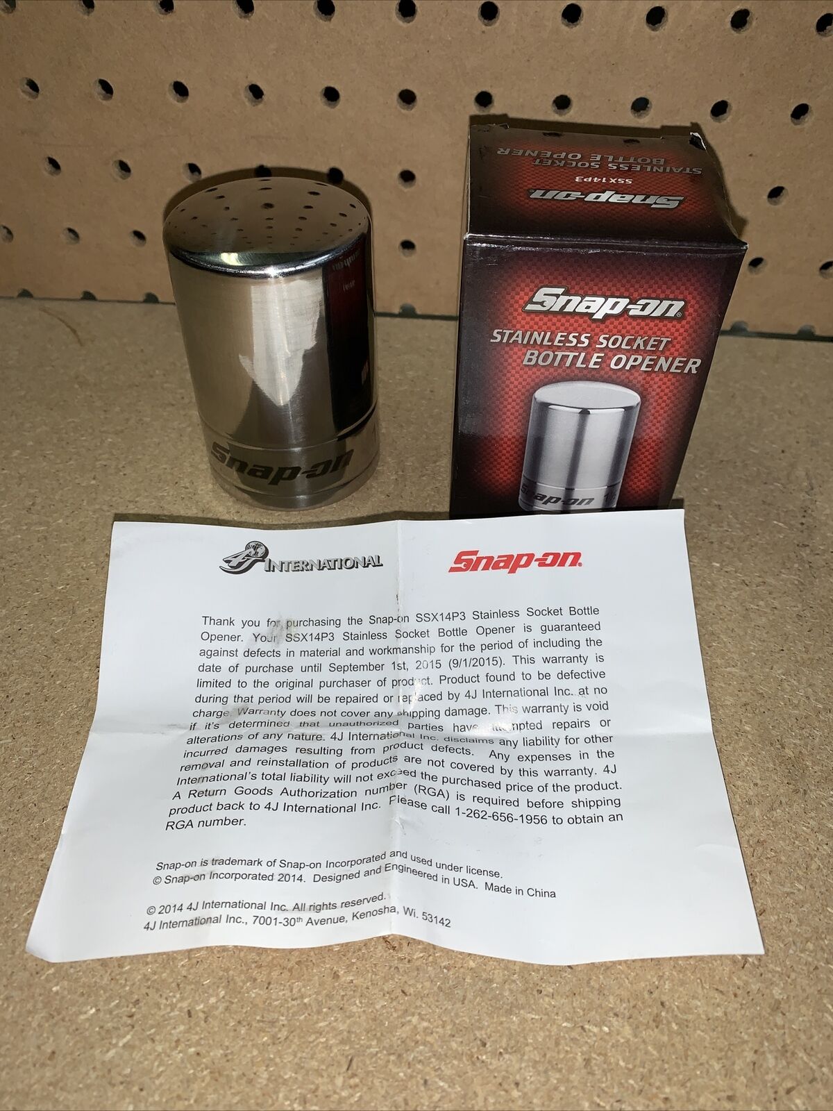 Snap-on Tools Stainless Socket Bottle Opener - SSX14P3 - in Box