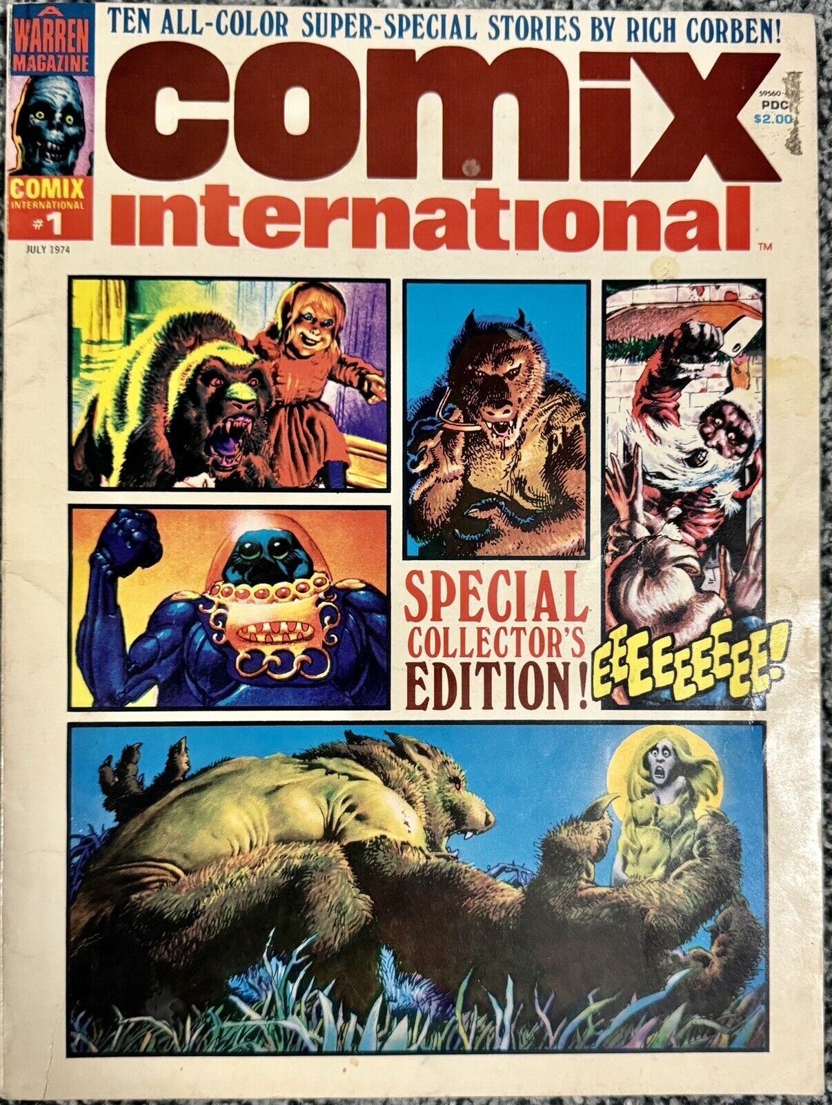 COMIX INTERNATIONAL #1 (Warren 1974) 10 CORBEN STORIES VG+ Color Rare Magazine