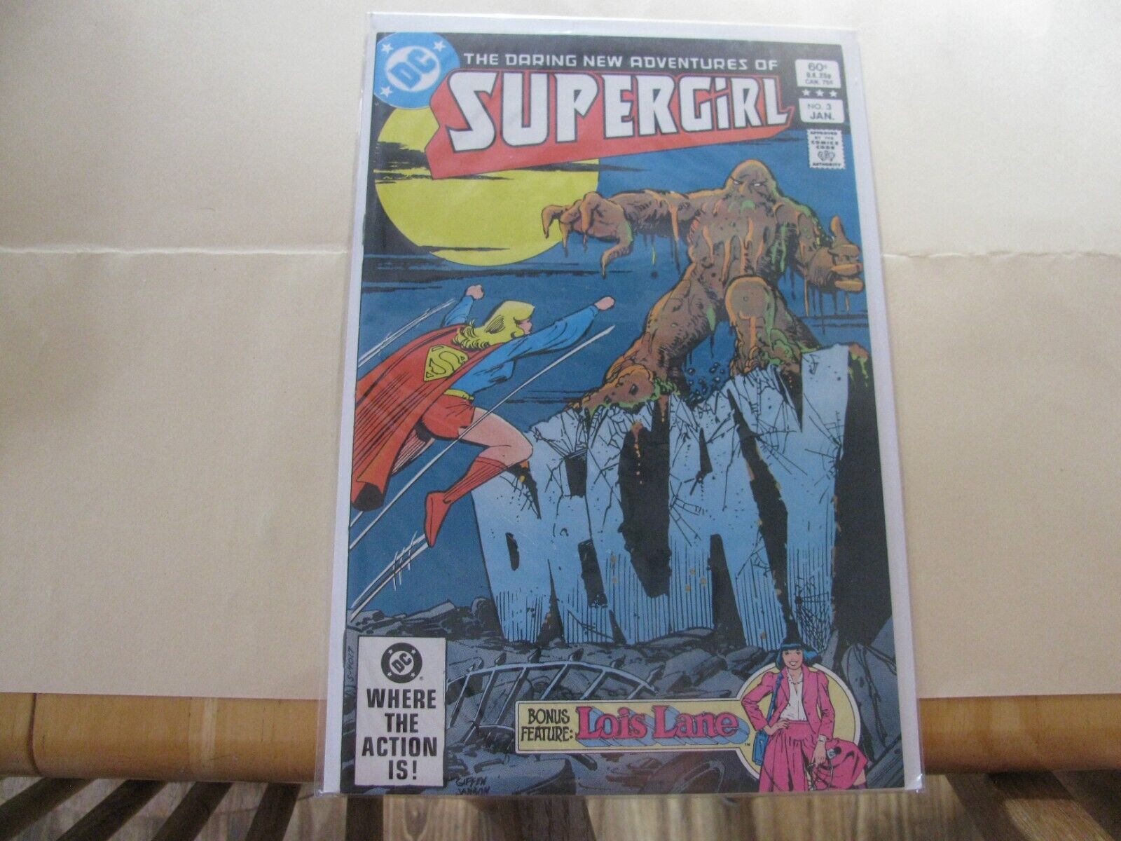 1983 DARING ADVENTURES OF SUPERGIRL DC COMIC  JAN  #3  VF BOARDED  