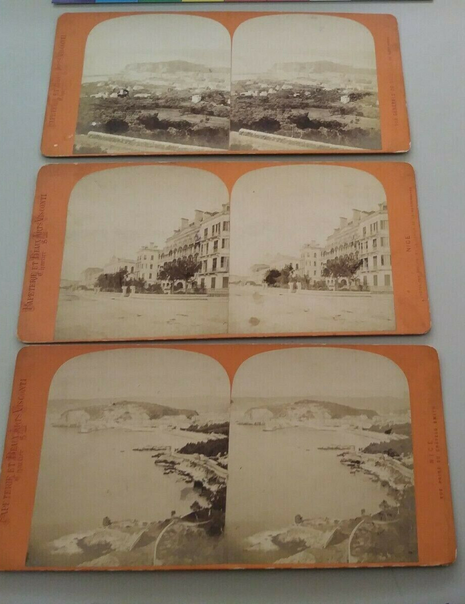(3) Nice France Stereoview Photographs 