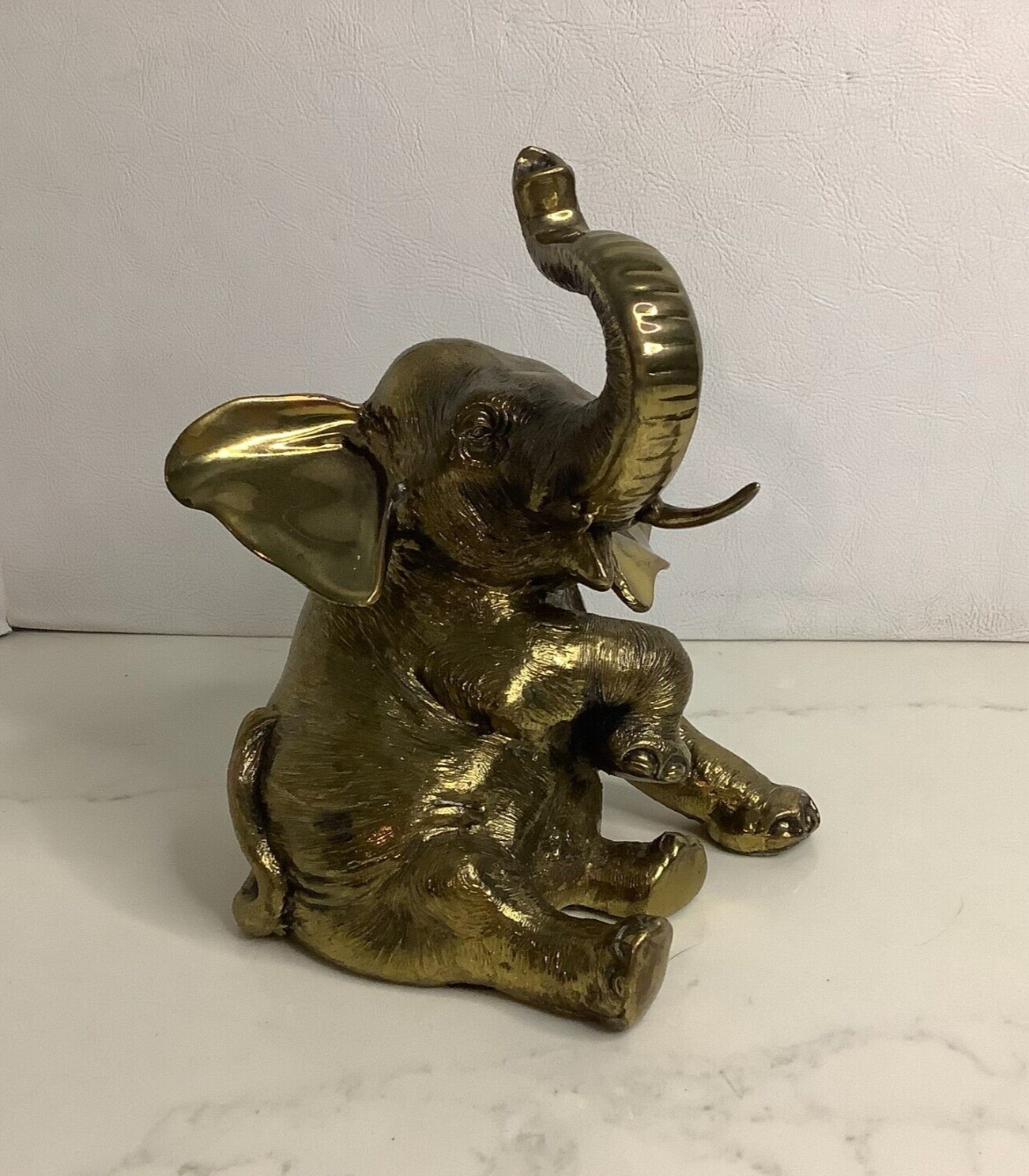 Vintage MCM Mid Century Modern Brass Elephant Figurine 6.5