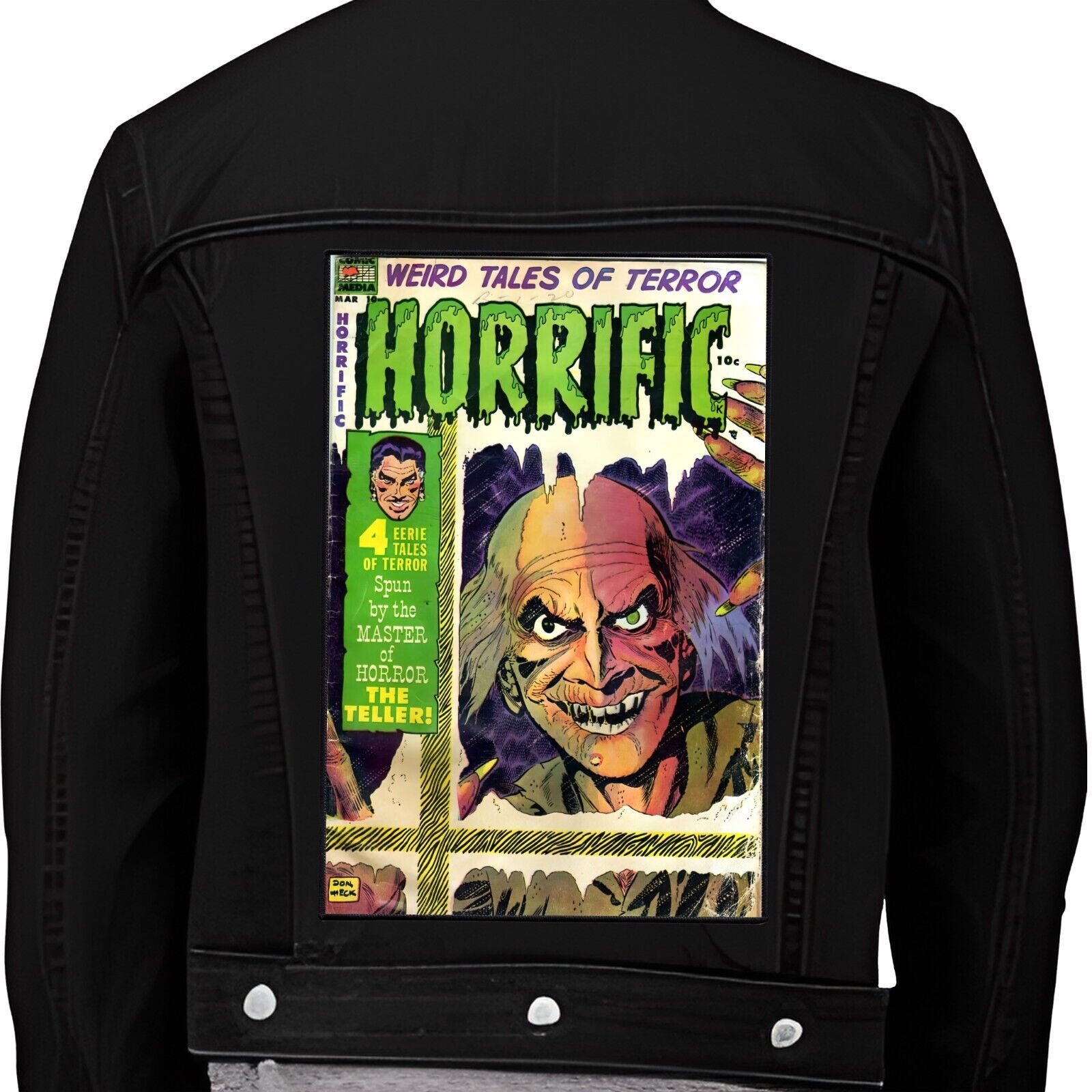 Horrific Comics Vintage Horror Comic Book Cover Iron On Jacket Back Patch Punk