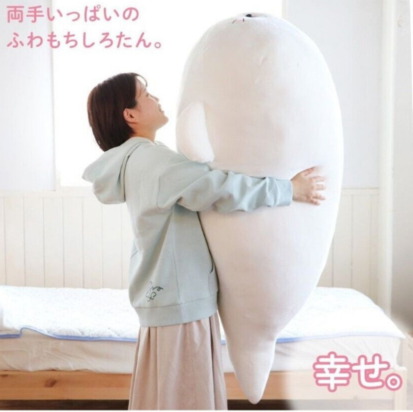 Sirotan White Seal Animal Extra Big Plush Fluffy Cushion Pillow 51 inches F/S