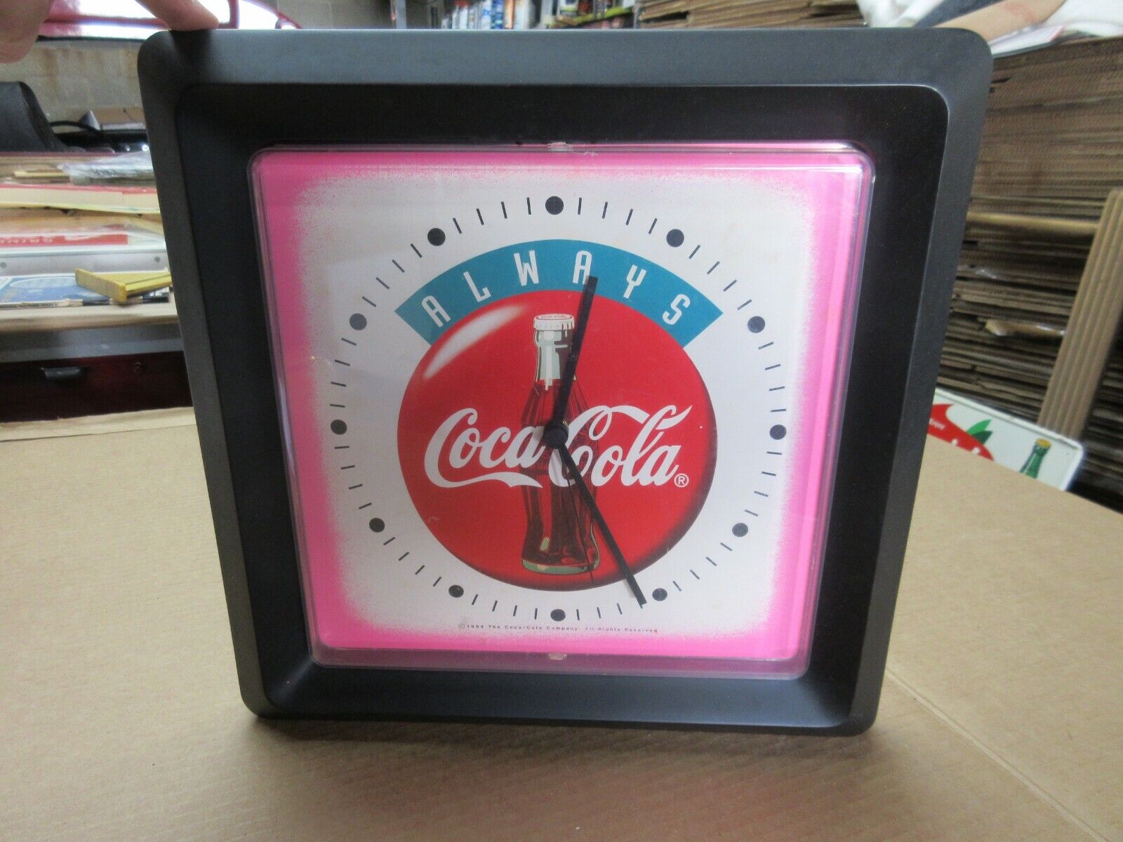 Vintage 90s Always Coca Cola Hanging Wall Clock Sign Advertisement C12