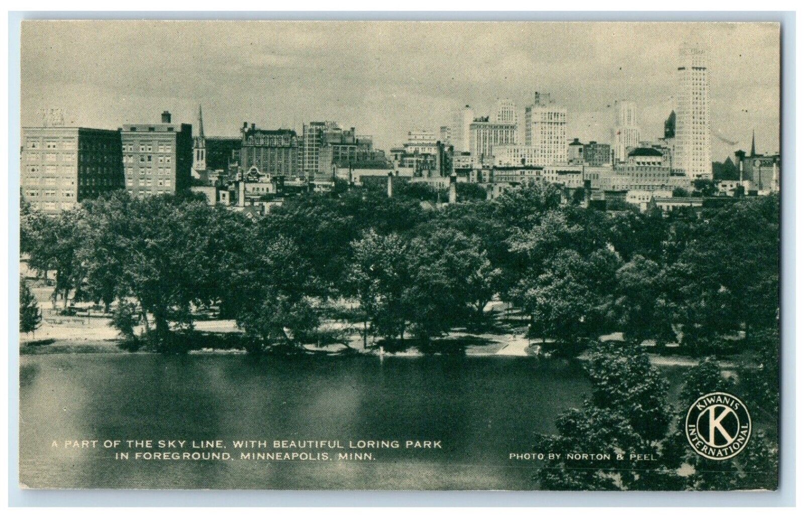 1910 Part Sky Line Loring Park Foreground Minneapolis Minnesota Vintage Postcard