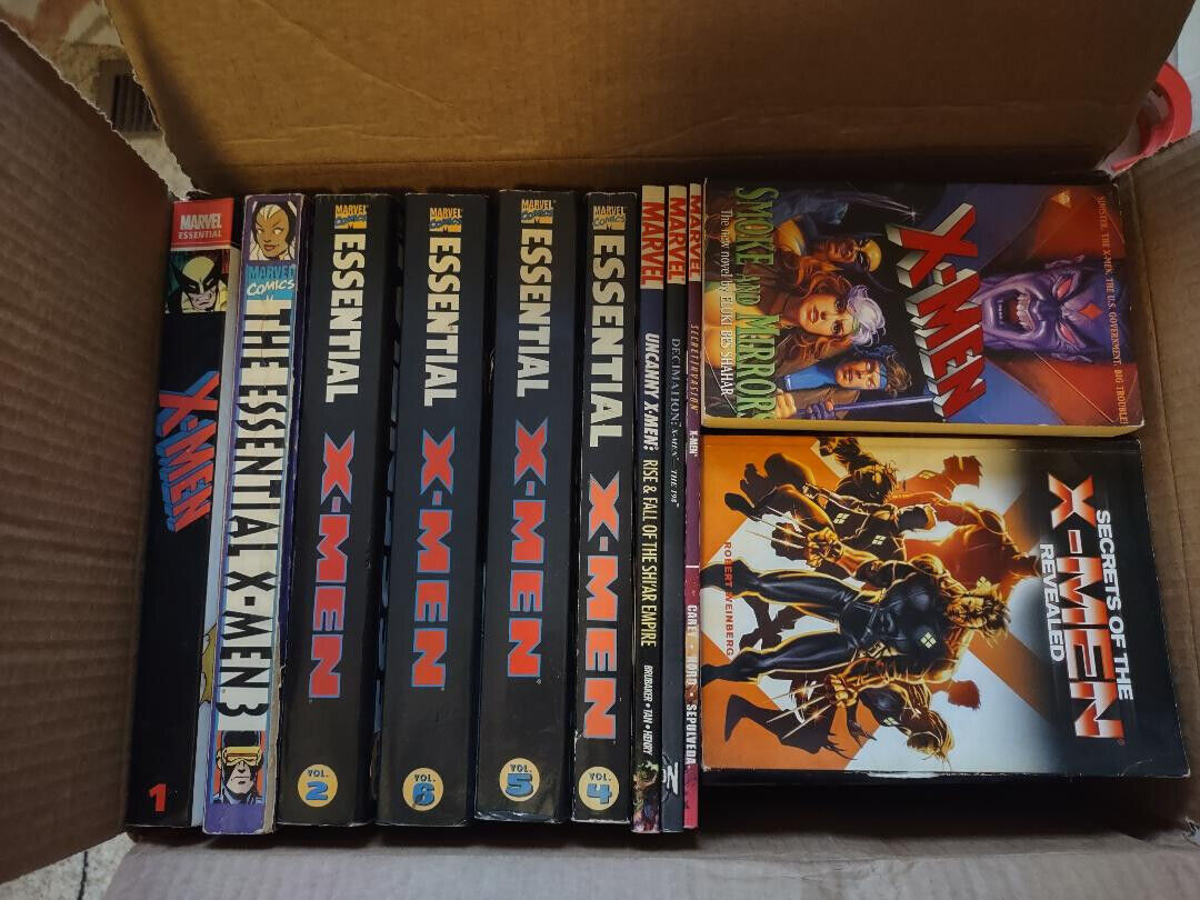 24 X-men TPB/books - Essential X-Men Vol 1-6, X-Men Visionaires Jim Lee, & More