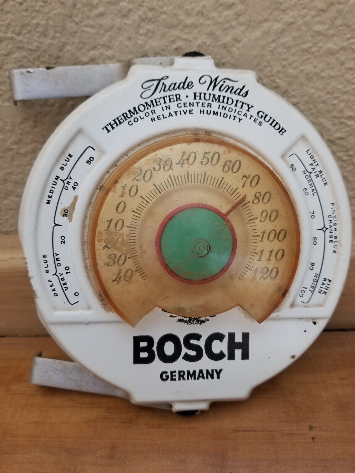 Vintage Metal Trade Winds Thermometer Humidity Guide Eagle Bosch 5\