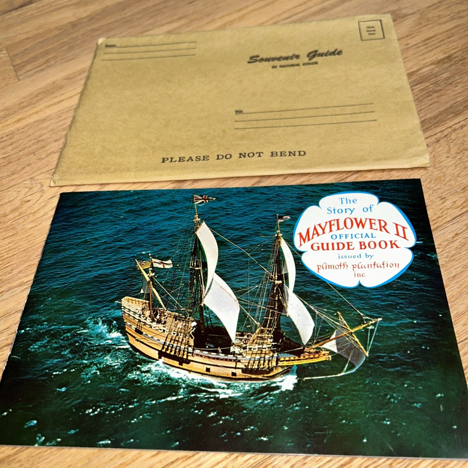 1960\'s THE STORY OF THE MAYFLOWER II, OFFICIAL GUIDE BOOK/ Original Envelope