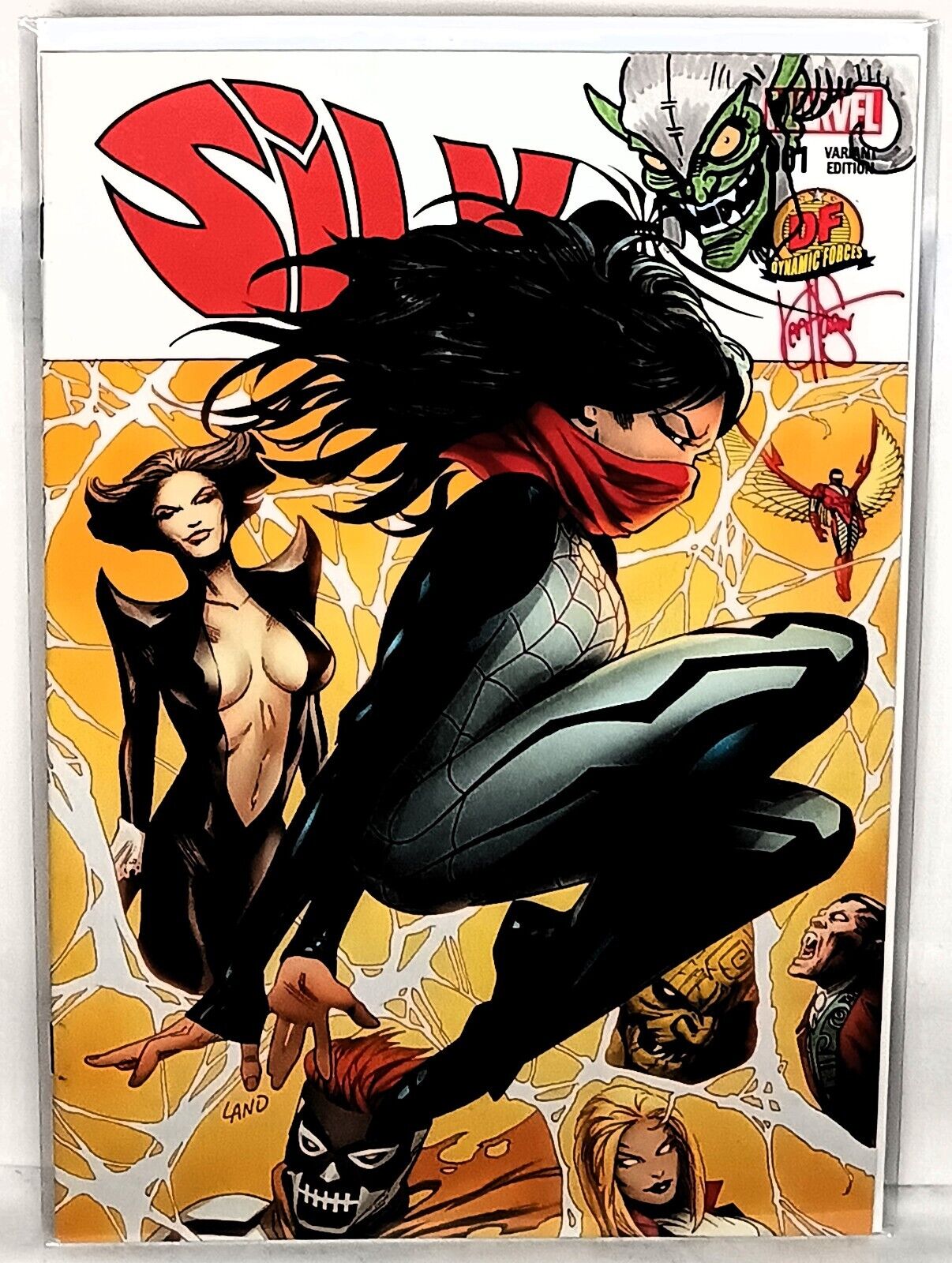 SILK #1 Greg Land Dynamic Forces Exclusive Cover Signed Remarked Ken Haeser