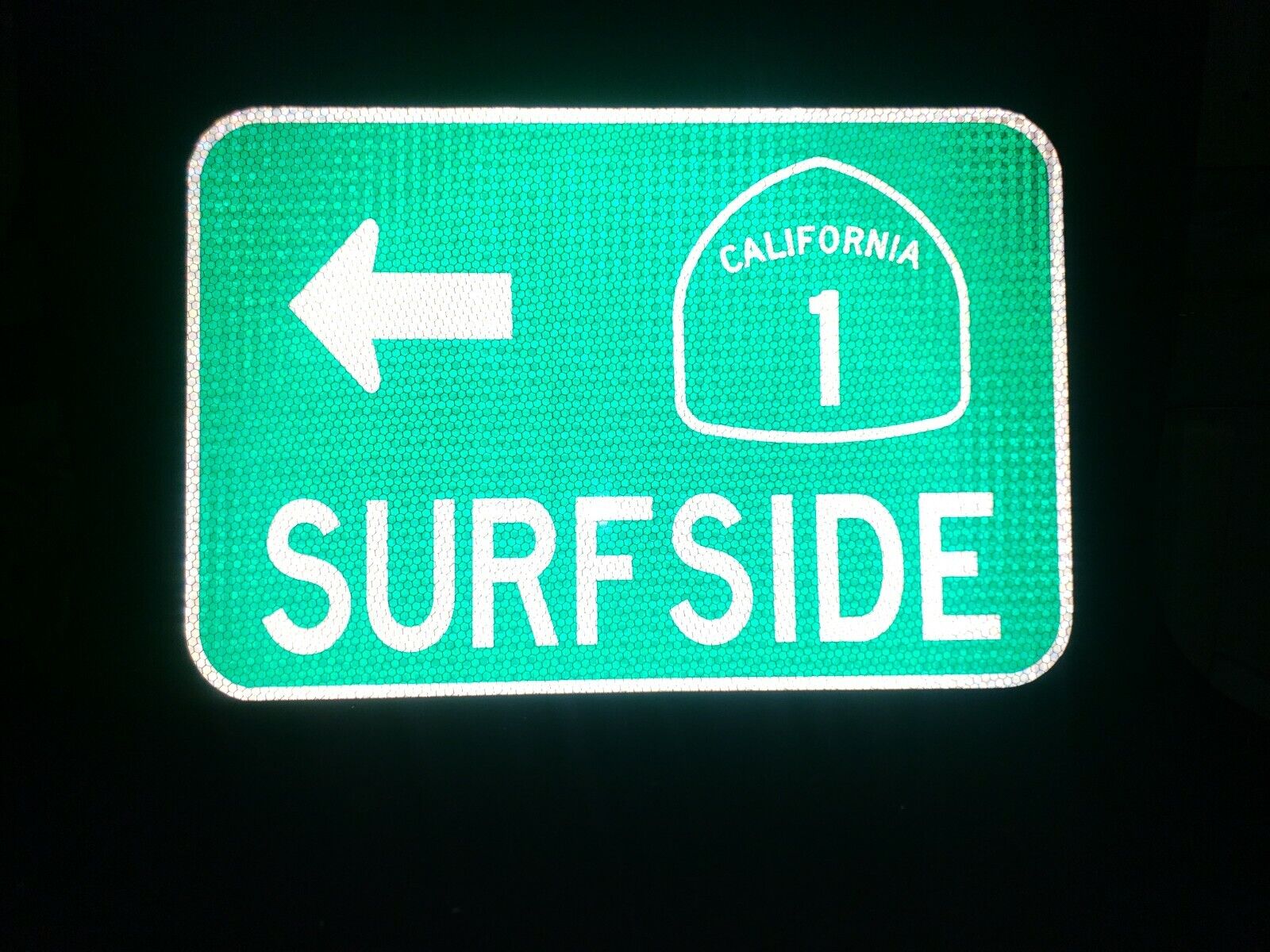 SURFSIDE, California Highway 1 route road sign 12