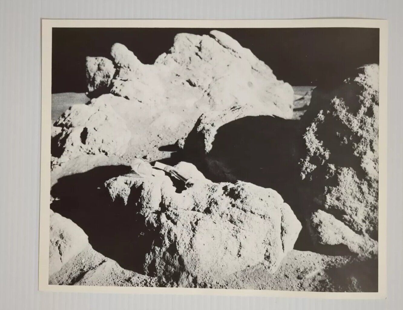 NASA Photo Apollo 14 Cone Crater Moon Rocks Hammer Collection Bag EVA 2 1971