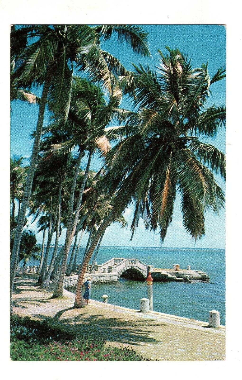 Postcard FL Miami Waterfront Viscaya Former Deering Estate Vintage Florida