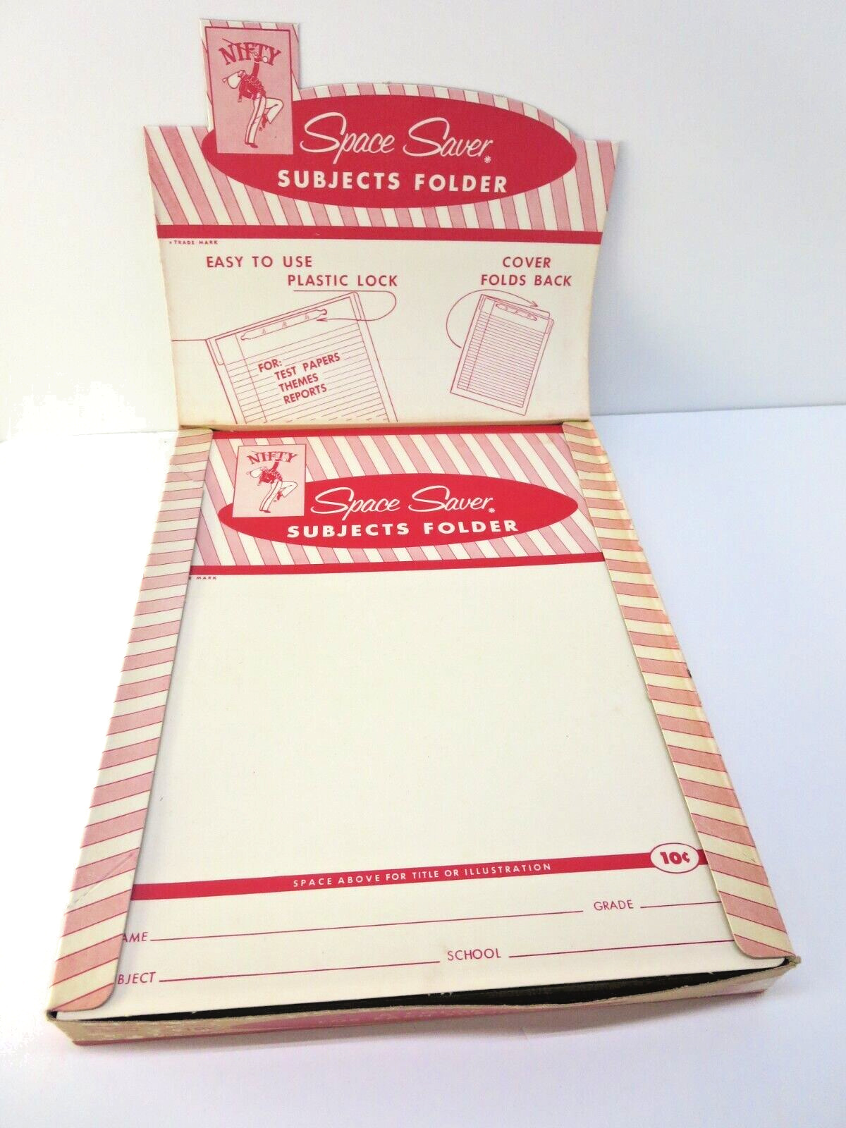 Vintage Nifty Brand  Space Saver Folder 1959 Display W/ Folders.