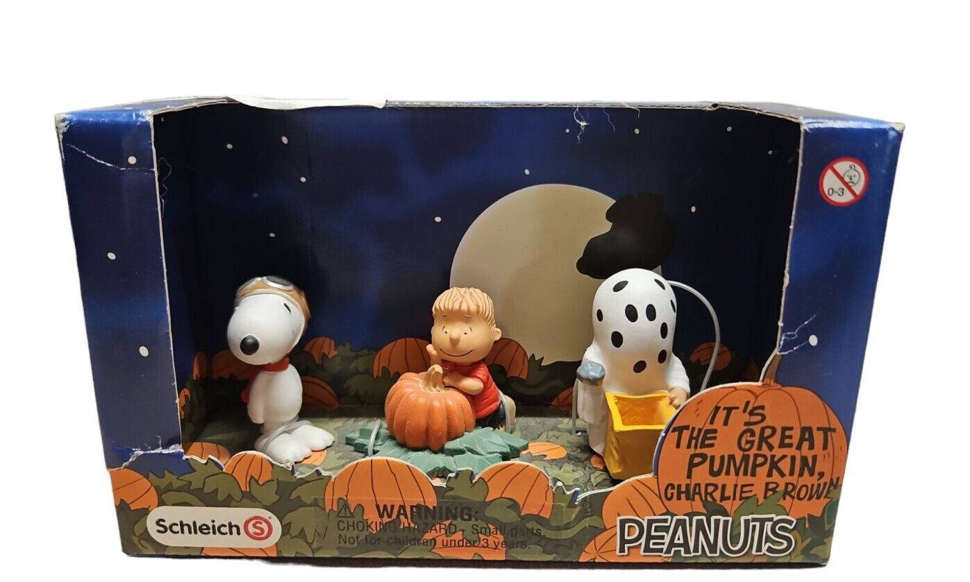 Schleich 2014 Peanuts Its The Great Pumpkin Charlie Brown Snoopy Ghost Figures 