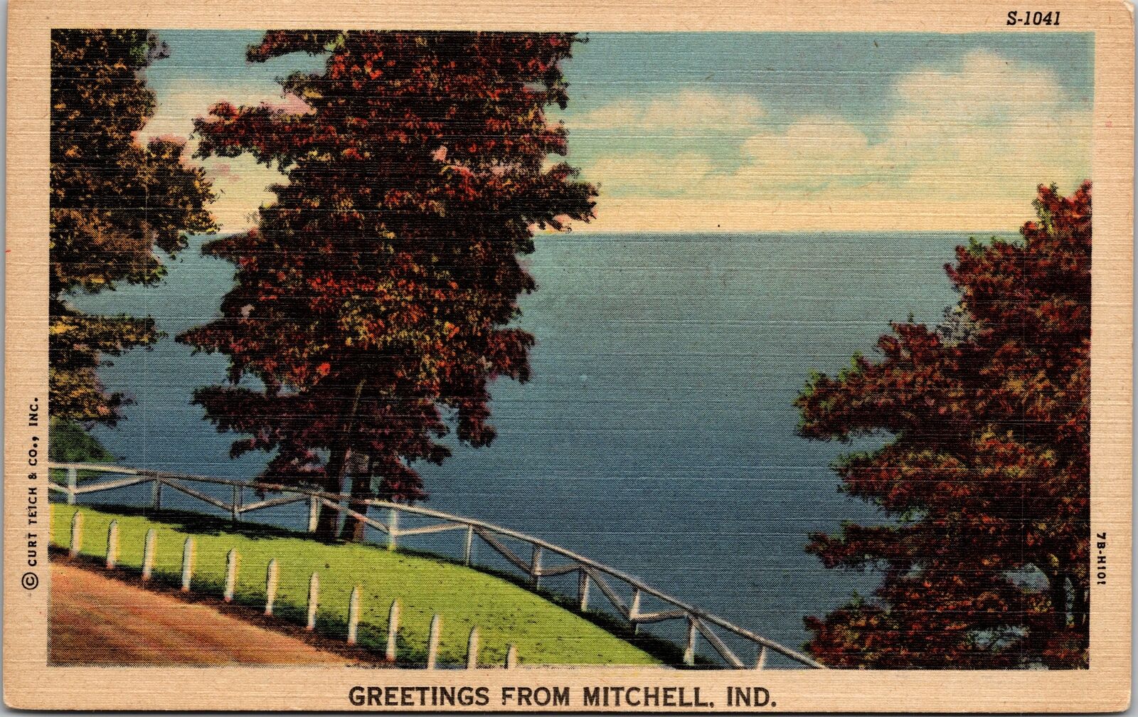 Mitchell IN-Indiana, Scenic Greetings, Landscapes, Vintage Linen Postcard