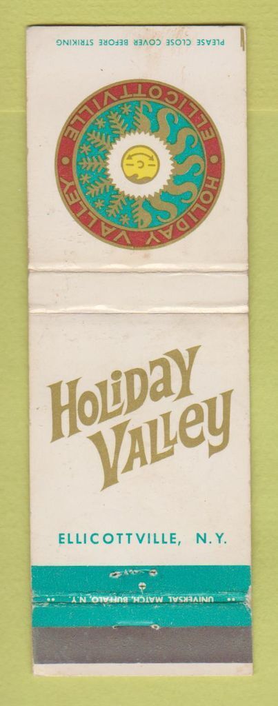 Matchbook Cover - Holiday Valley Ellicottville NY WEAR