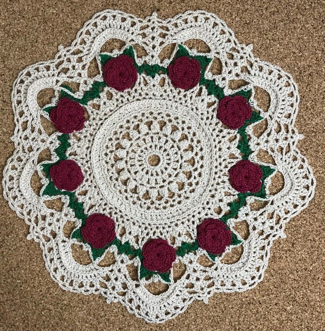 *New* Carnation Rose Flower Crochet Doily Handmade **Assorted Colors to Choose**