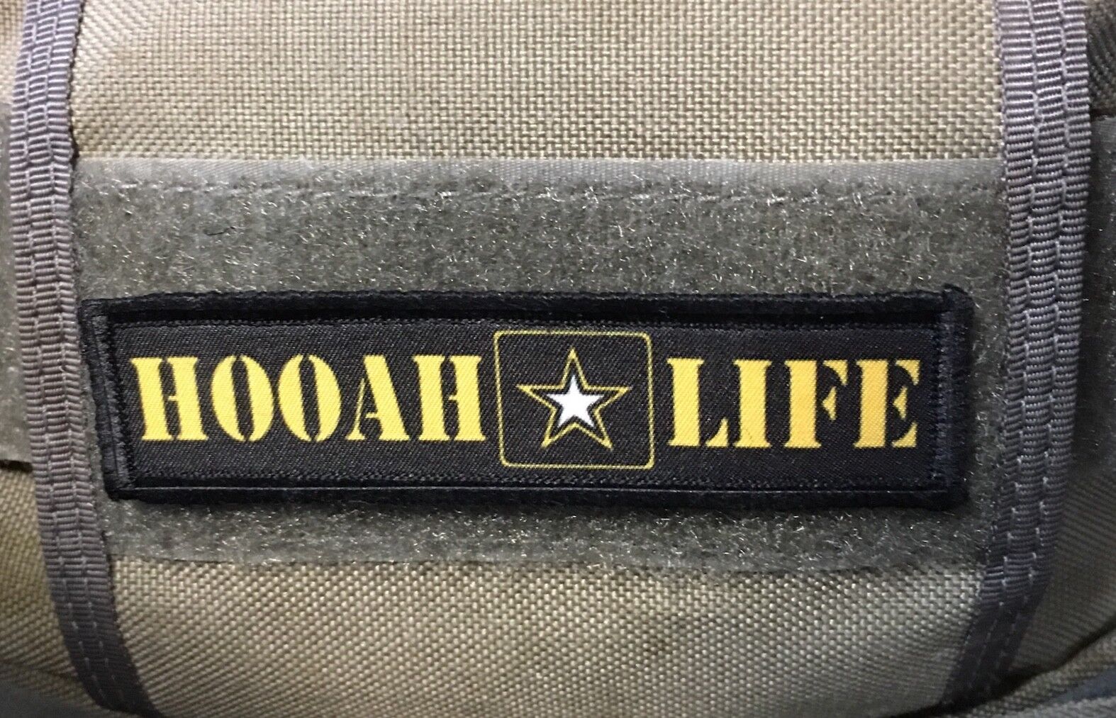 1x4 HOOAH Life Morale Patch Tactical Army Badge flag hook tab 