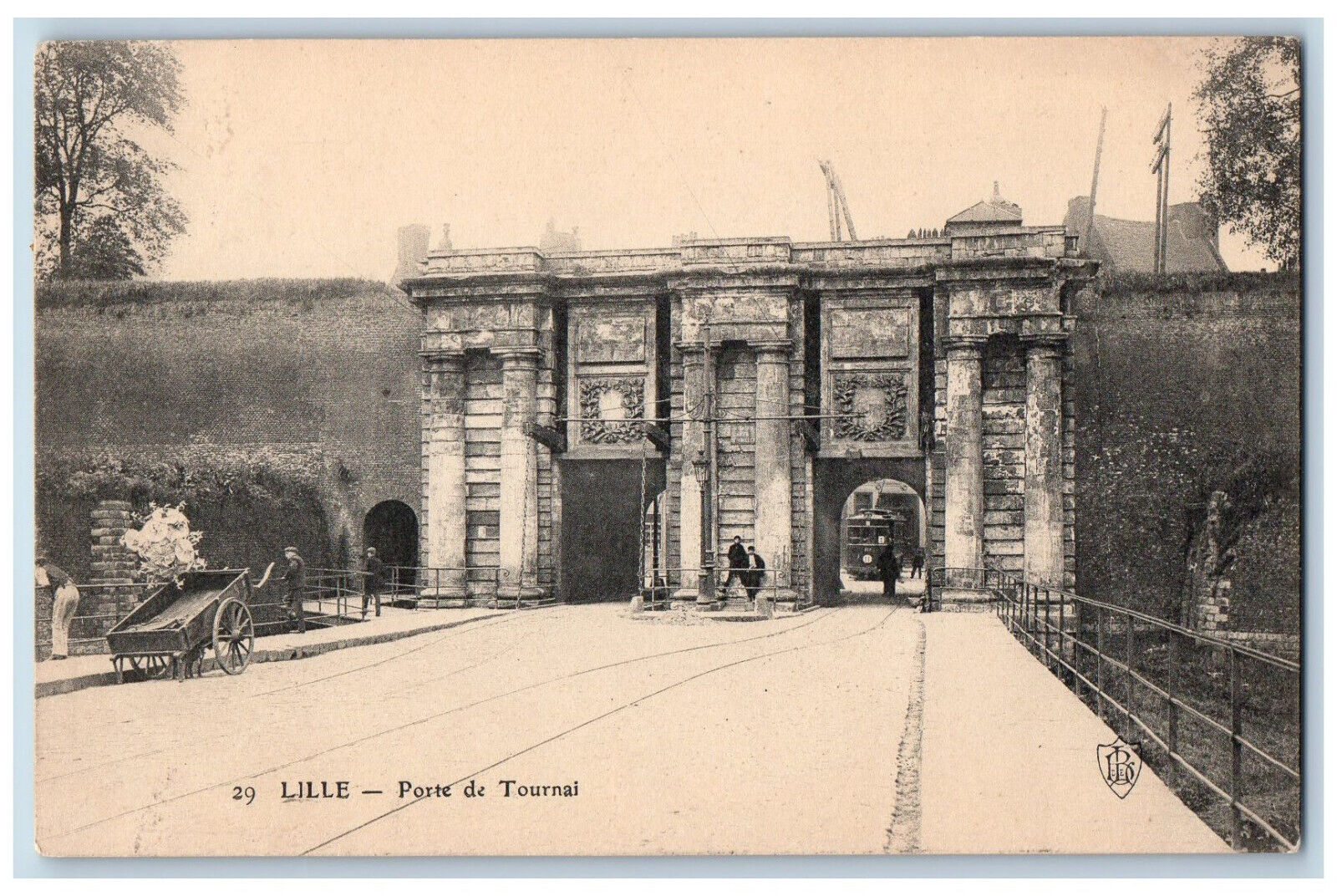Lille Nord France Postcard Tournai Gate Arch Entrance 1905 Antique Posted