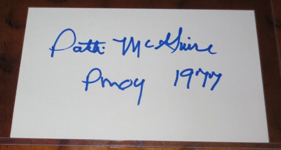 Patti McGuire Playboy Playmate of the Year 1977 PMOY signed autographed 3x5 card