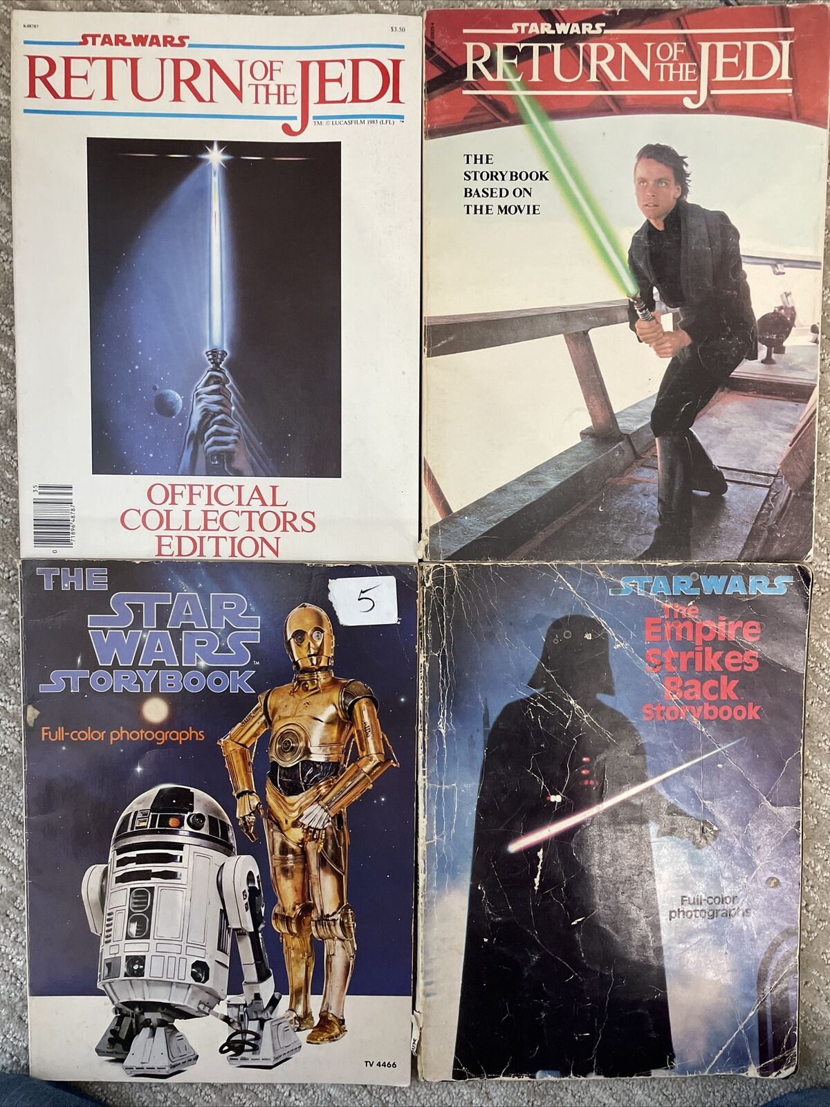 Vintage Lot 80s Star Wars Collectors & Storybook Books Softcover Return Jedi