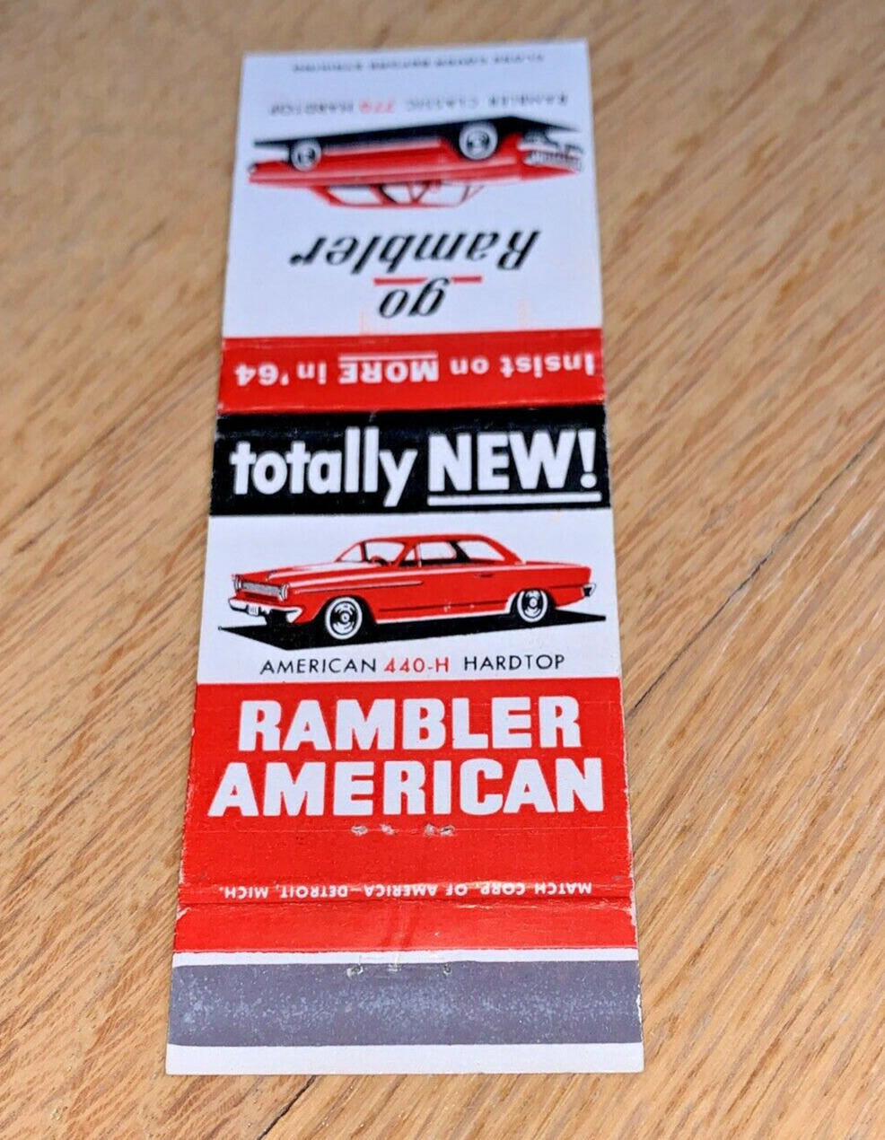 1964 RAMBLER AMERICAN 440-H / 770-H Hardtop MATCHBOOK COVER