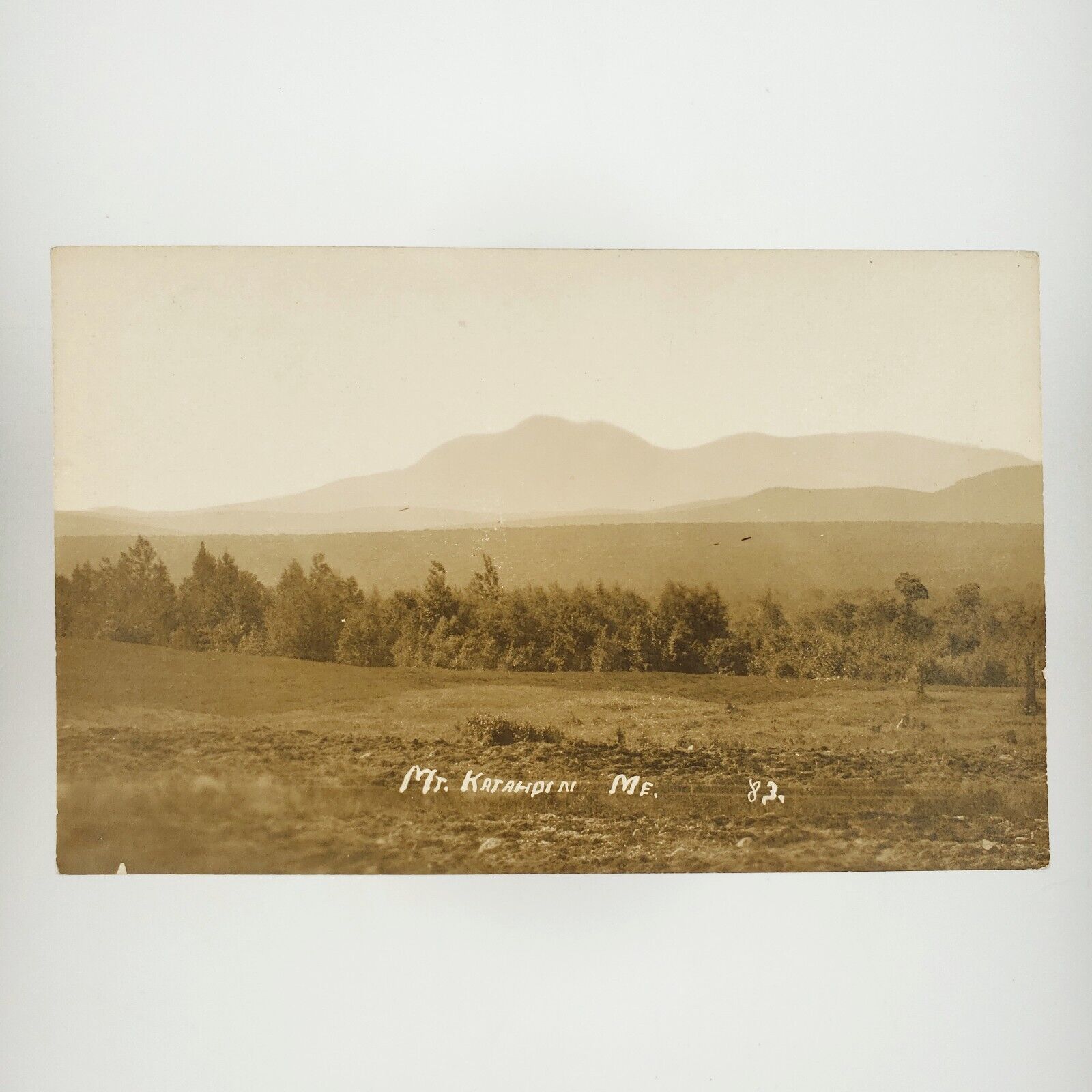 Mount Katahdin Maine RPPC Postcard c1910 Mountain Landscape Real Photoi H738