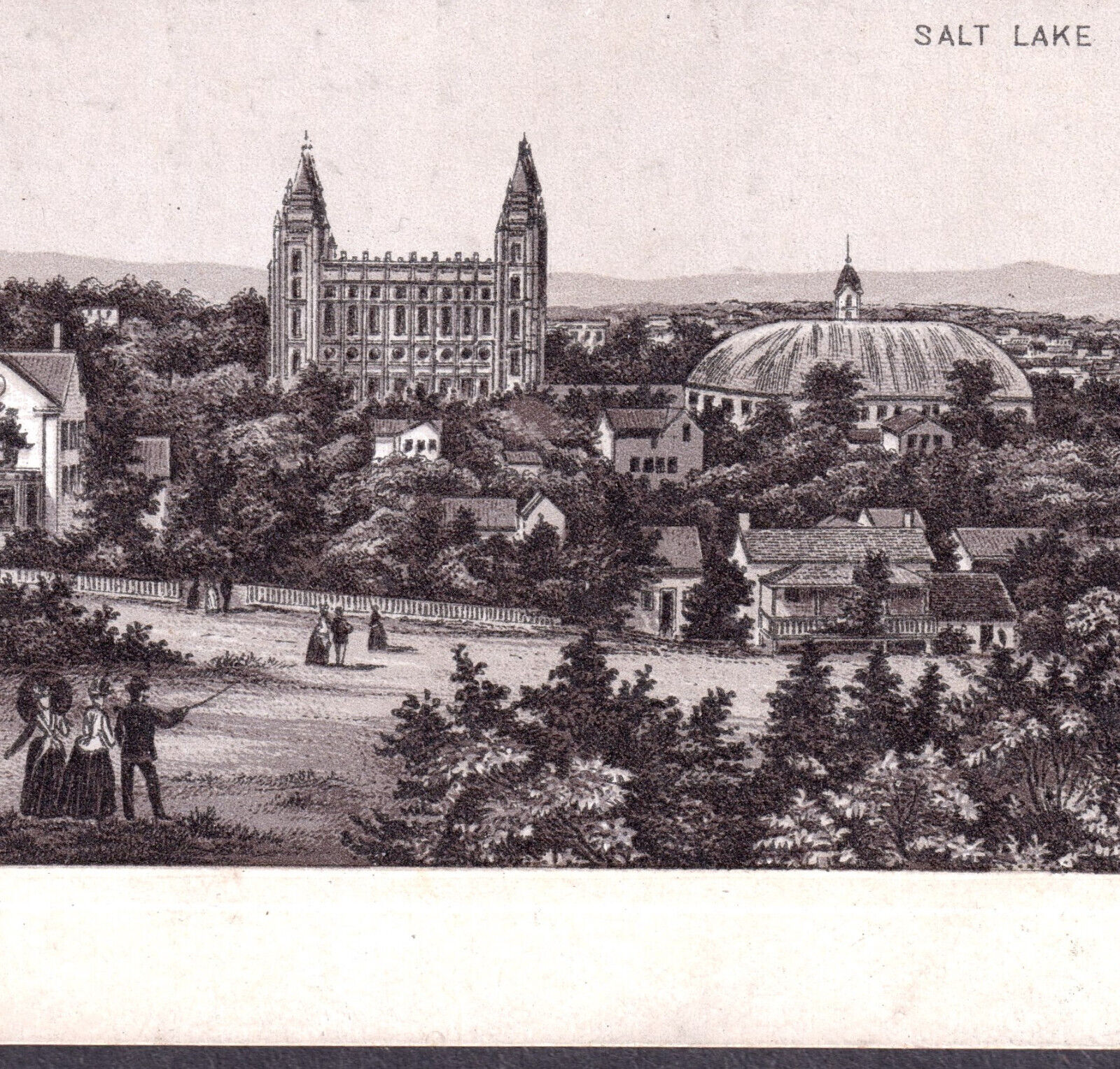 Mormon 1890's Salt Lake City Utah Temple Photo-Lith old Jersey Coffee Trade Card