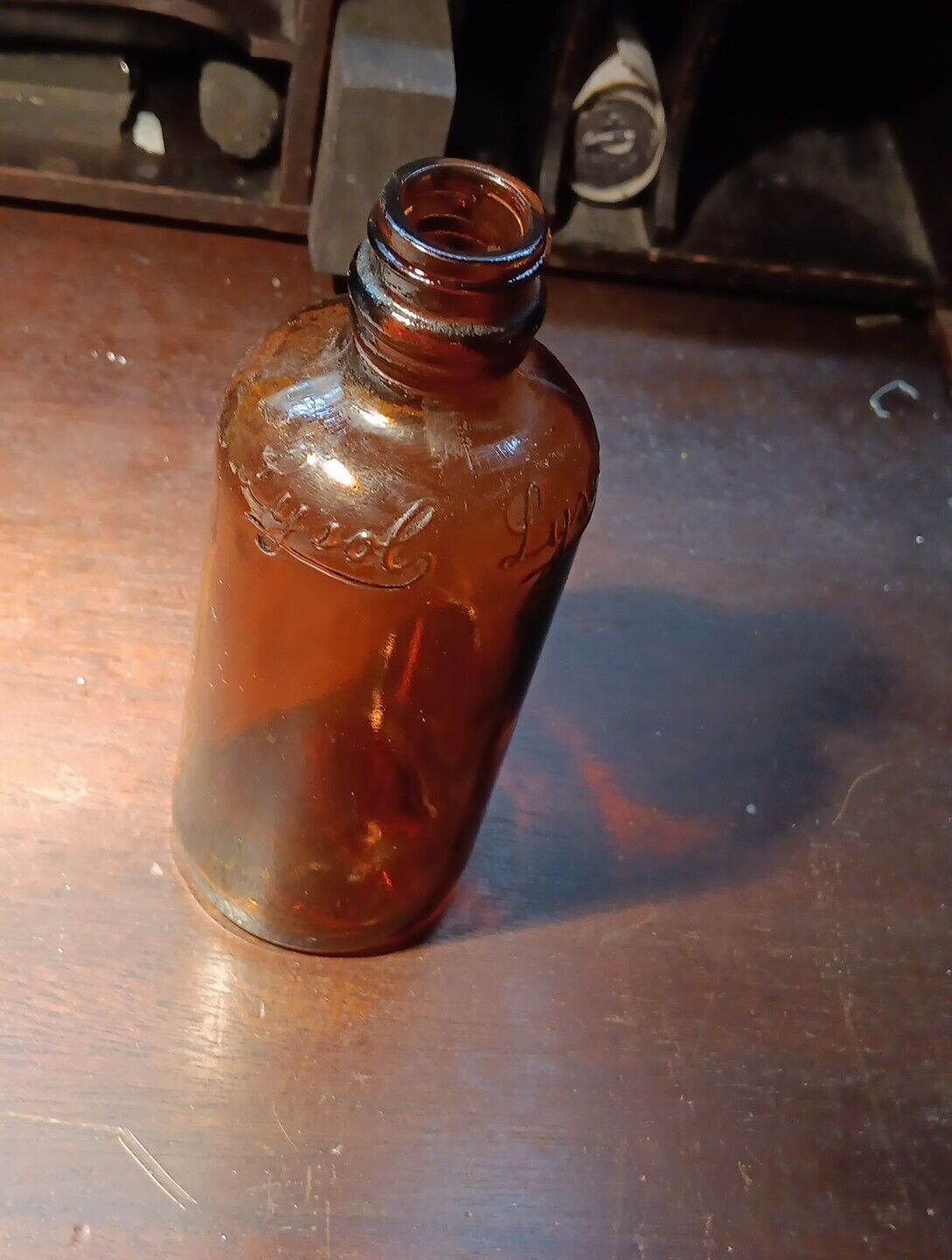 Vintage Lysol Brown Glass Bottle    USA