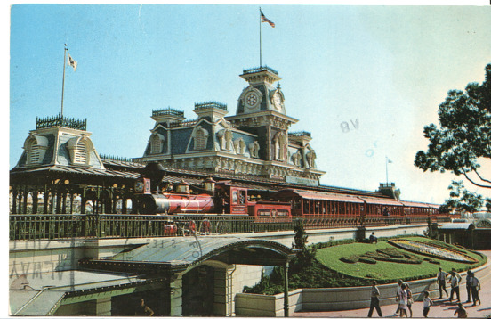Vintage Postcard Walt Disney World Steam Railroad Orlando FL 1984