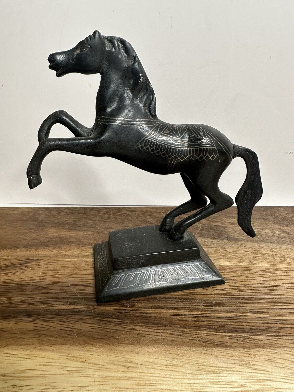 Vintage Prancing Arabian Horse Stallion Figurine Metal