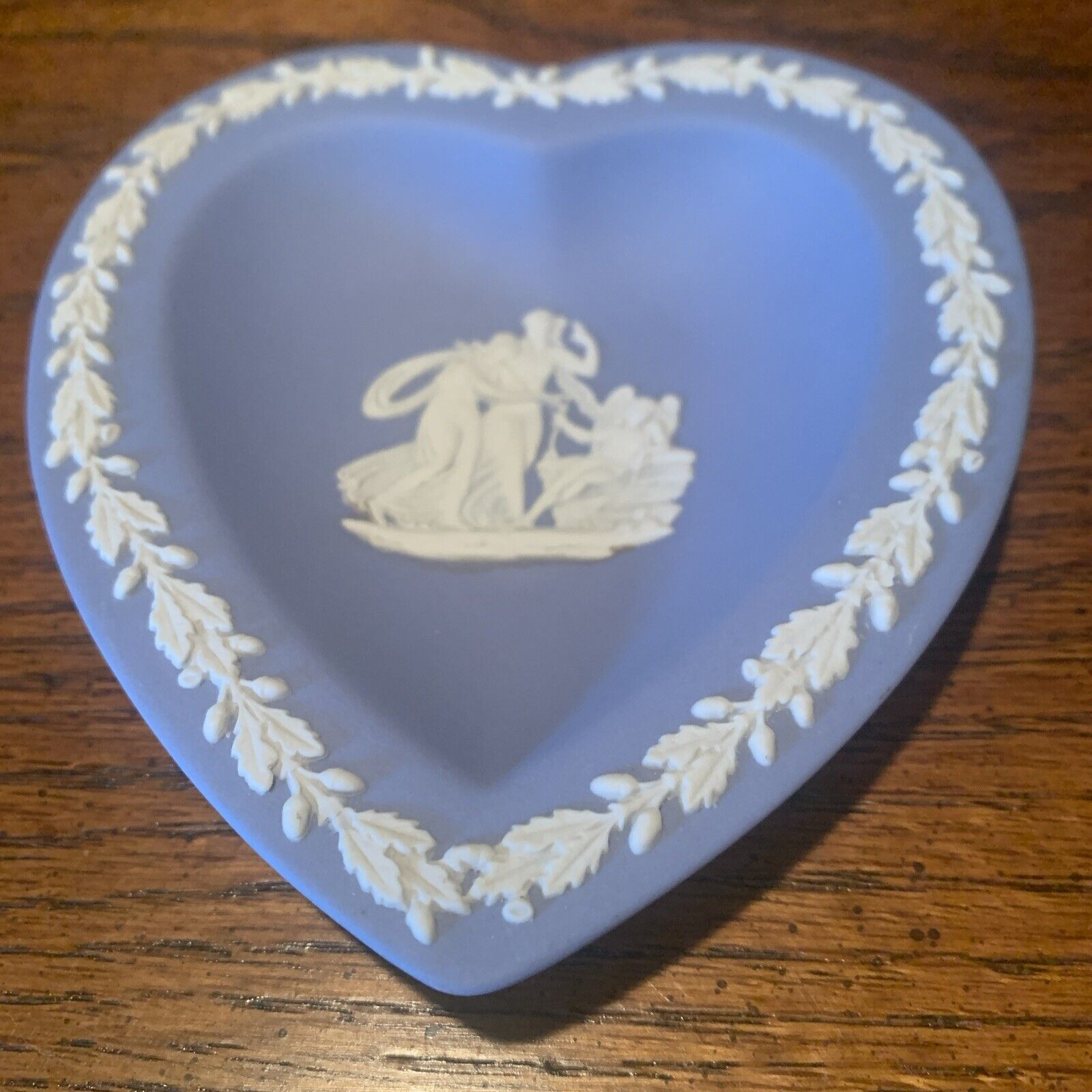 Wedgwood Jasperware Blue and White Heart Shaped Trinket Dish UK